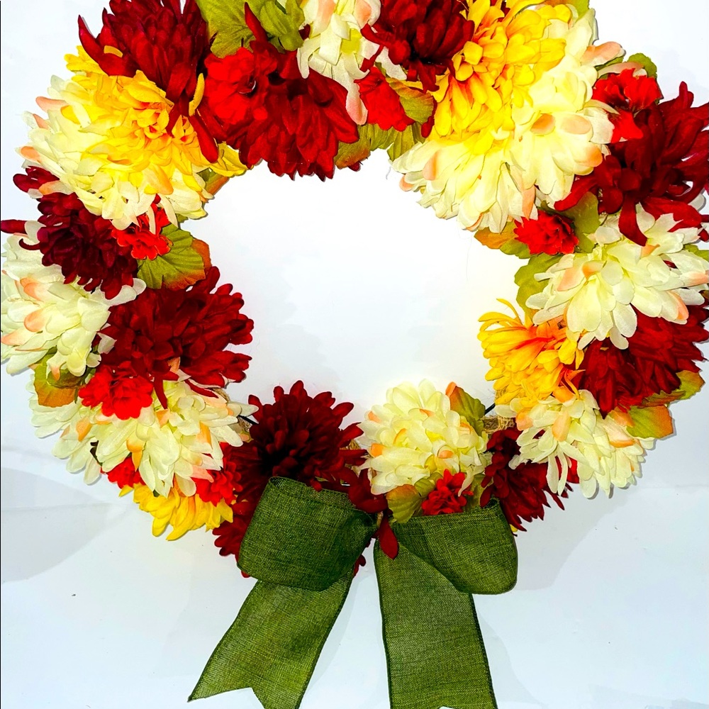 Fall wreath Wire Floral Fall Wreath